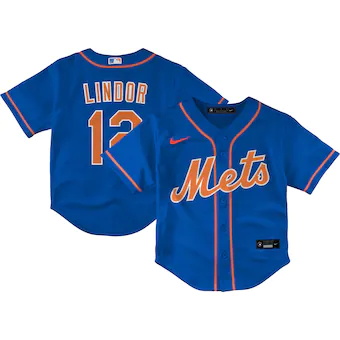 infant nike francisco lindor royal new york mets alternate 